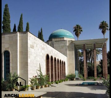آرامگاه-سعدی-(محسن-فروغی-سعدیه-را-در-1330-با-الهام-از-معماری-سنتی-ایران-طراحی-کرد)