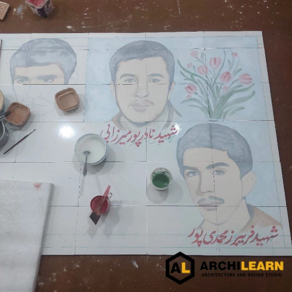 چاپ عکس شهدا روی کاشی